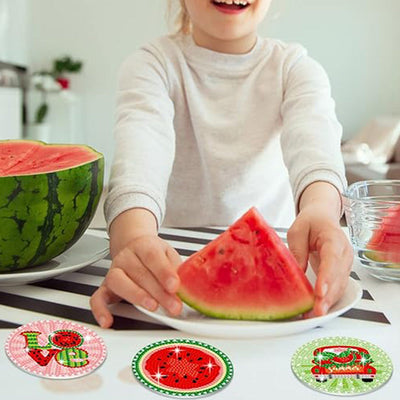 Sommer Wassermelone Diamond Painting Untersetzer 8Pcs