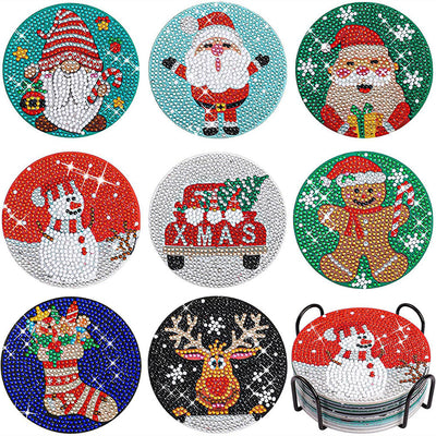 Weihnachten Diamond Painting Untersetzer 8Pcs