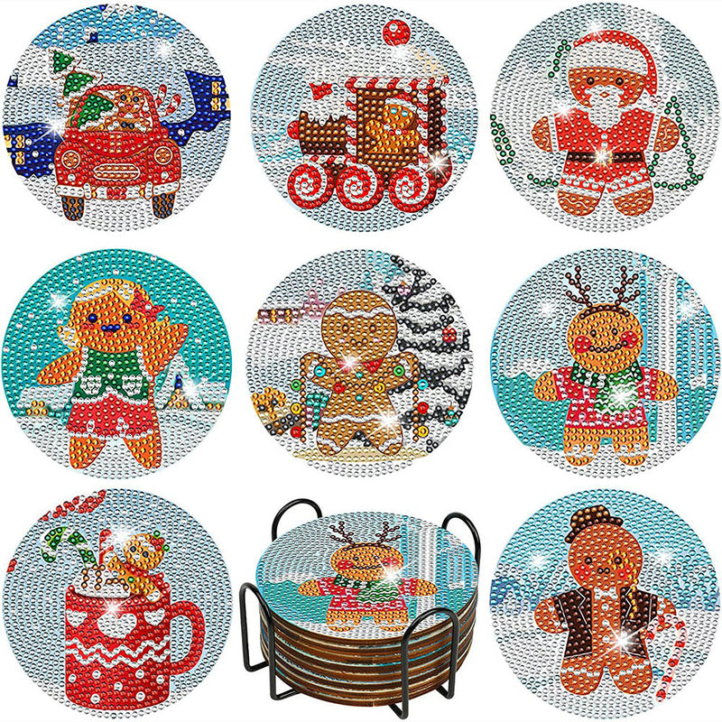 Weihnachten Diamond Painting Untersetzer 8Pcs