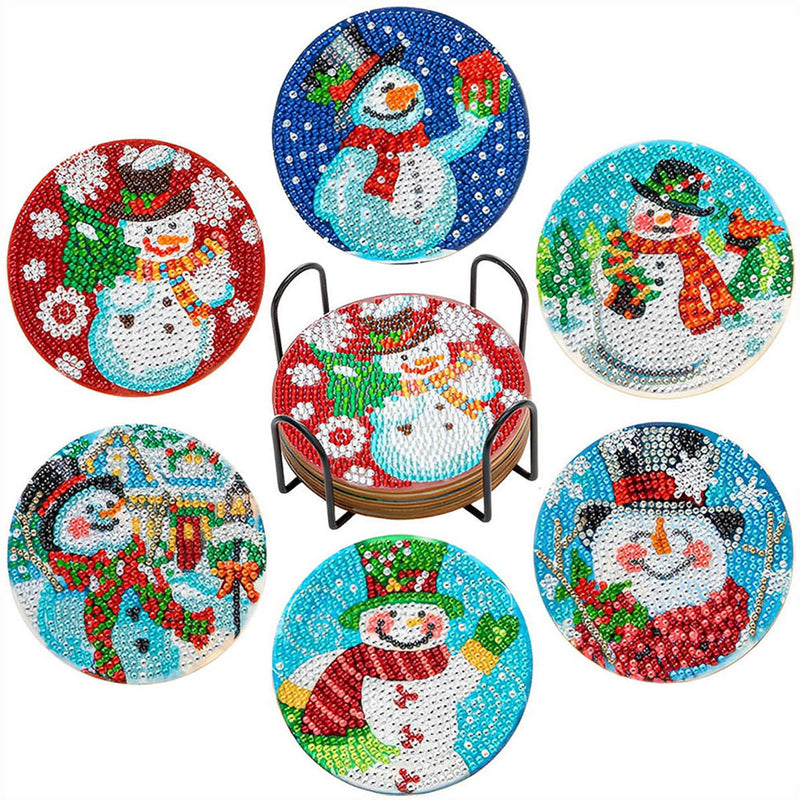 Frohe Weihnachten Diamond Painting Untersetzer 6Pcs