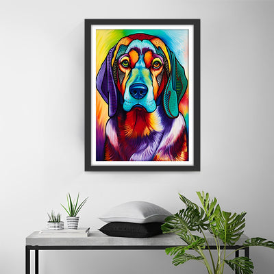 Seriöser bunter Hund Diamond Painting