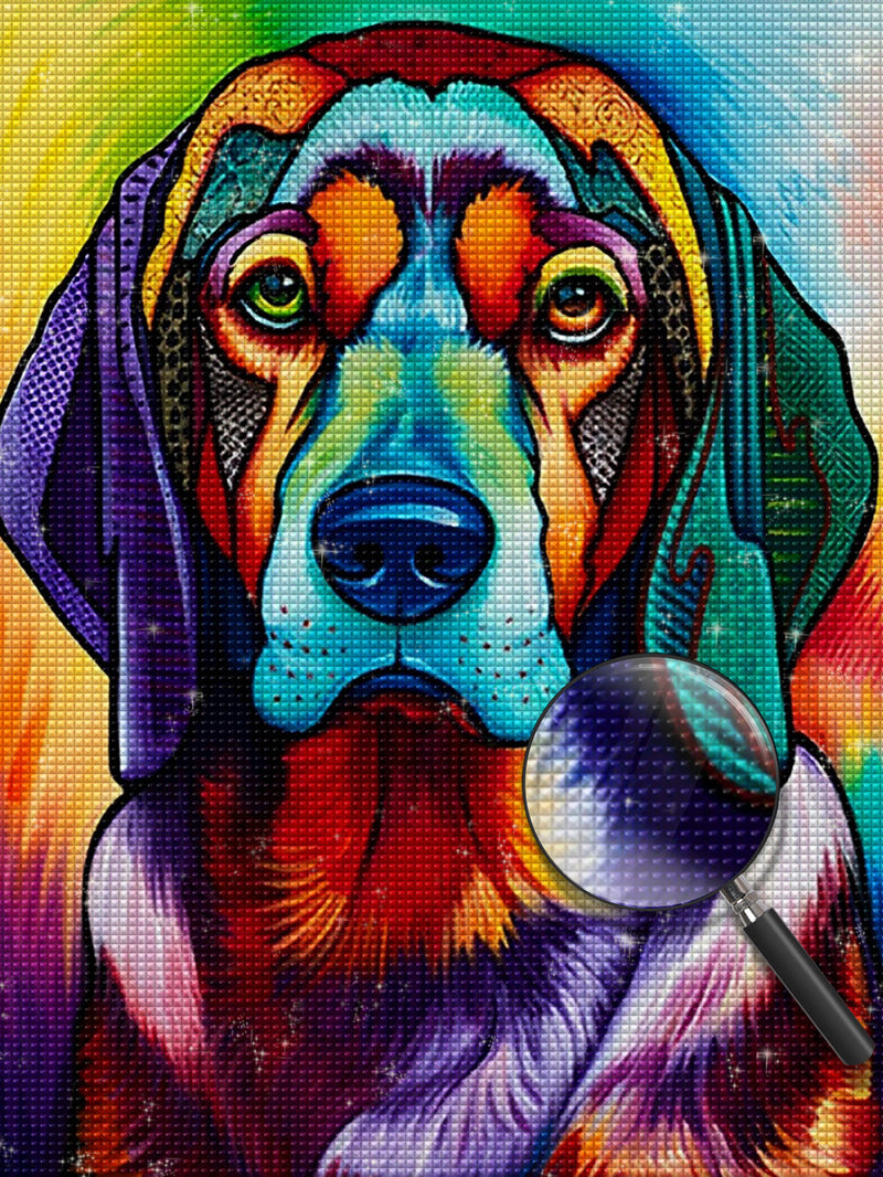 Seriöser bunter Hund Diamond Painting