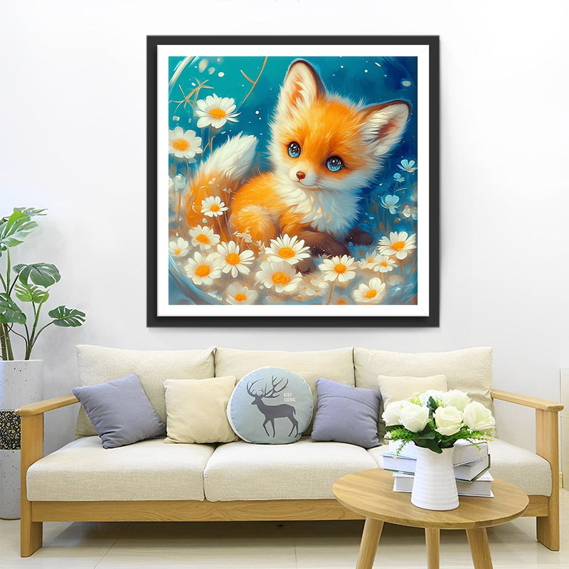 Fuchs und Gänseblümchen Diamond Painting