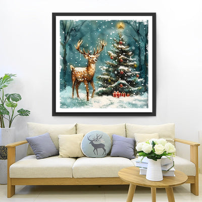 Hirsch Schnee Weihnachten Diamond Painting