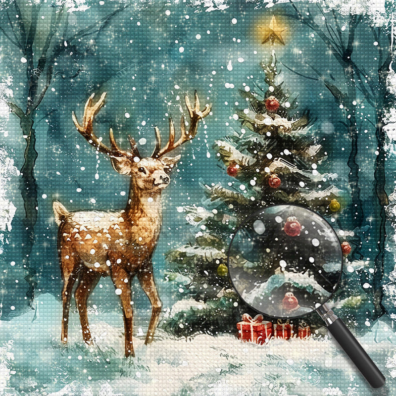 Hirsch Schnee Weihnachten Diamond Painting