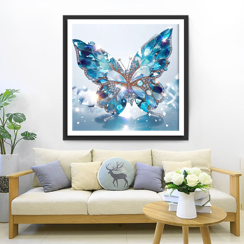 Blauer Kristall Schmetterling Diamond Painting