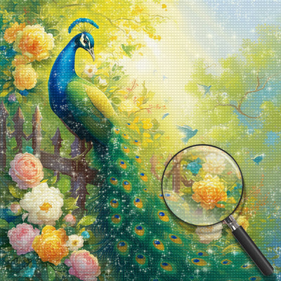 Pfau im Frühling Diamond Painting