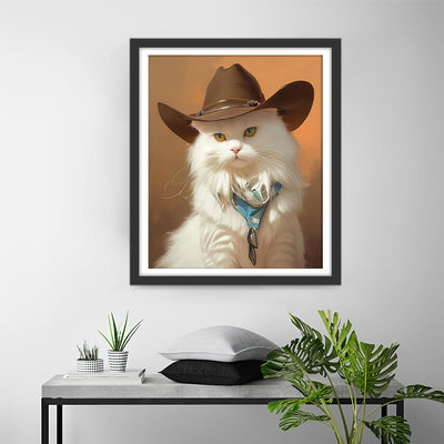 Maine Katze mit Hut Diamond Painting