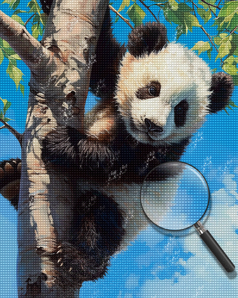 Panda auf einem Baum Diamond Painting