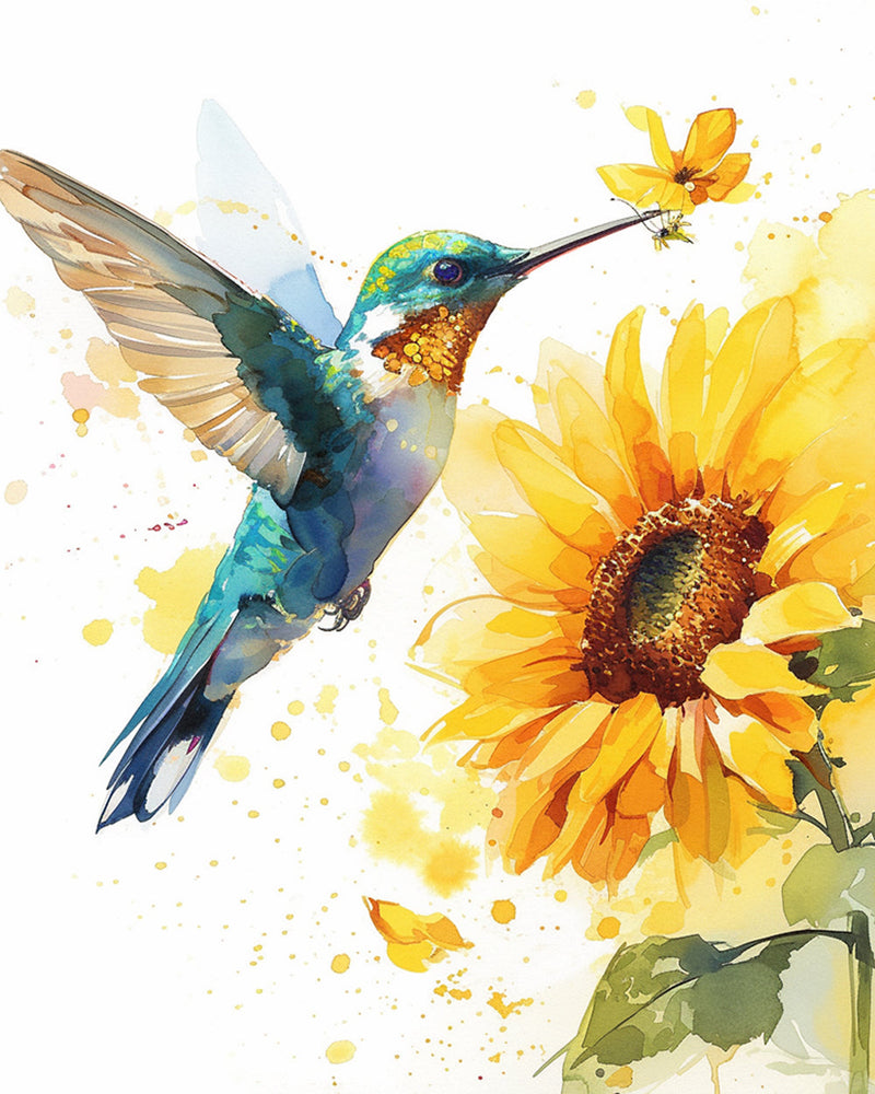 Kolibri und Sonnenblume Diamond Painting