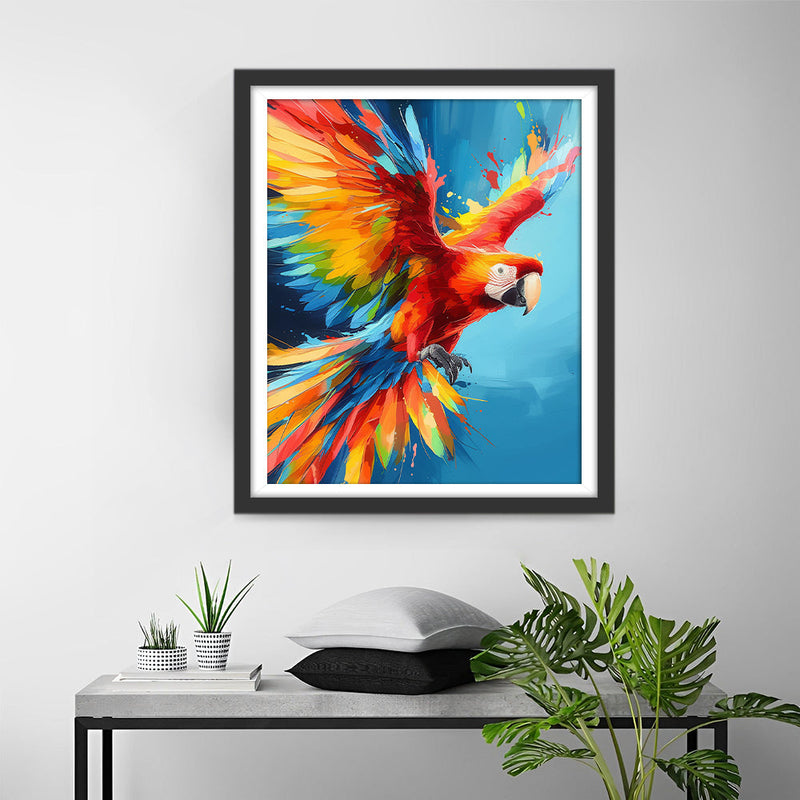 Fliegender Bunter Papagei Diamond Painting