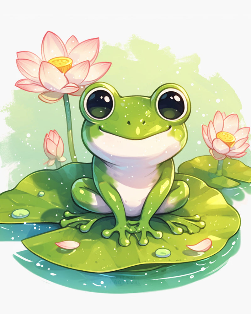 Frosch mit Lotus Diamond Painting