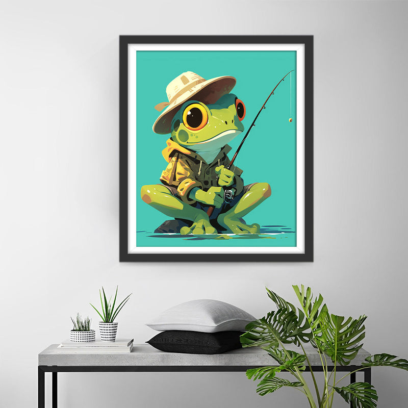 Fischerei Frosch Diamond Painting