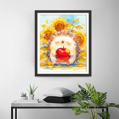 Igel und Sonnenblumen Diamond Painting