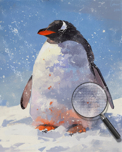 Pinguin in Schnee Diamond Painting