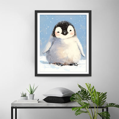 Süßer Pinguin im Schnee Diamond Painting