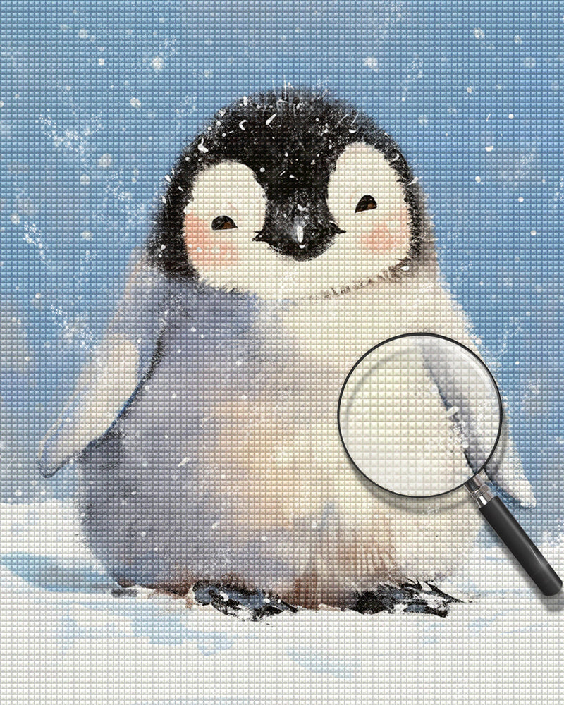 Süßer Pinguin im Schnee Diamond Painting