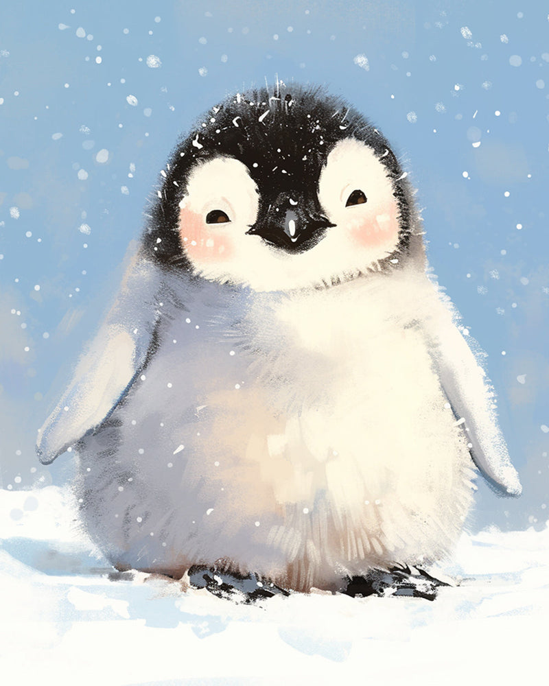 Süßer Pinguin im Schnee Diamond Painting