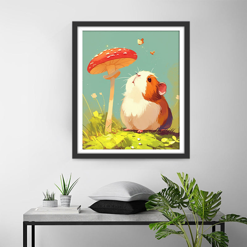 Meerschweinchen und Pilz Diamond Painting