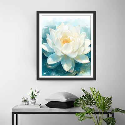 Weißes Lotus Diamond Painting