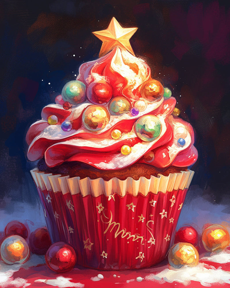 Weihnachten Cupcakes Diamond Painting