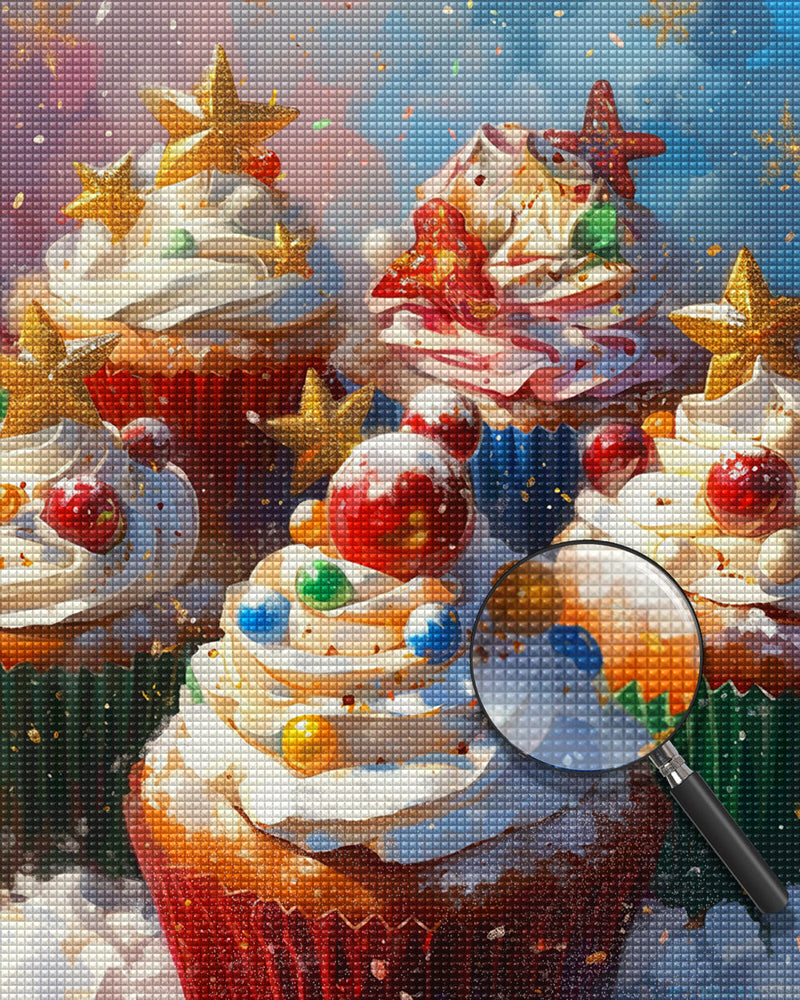 Weihnachten Cupcakes Diamond Painting