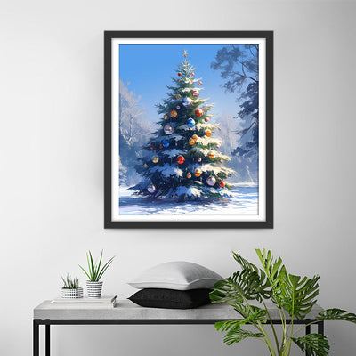 Weihnachtsbaum in Schnee Diamond Painting