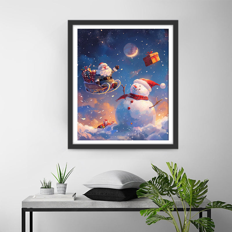 Weihnachten Weihnachtsmann Schneemann Diamond Painting