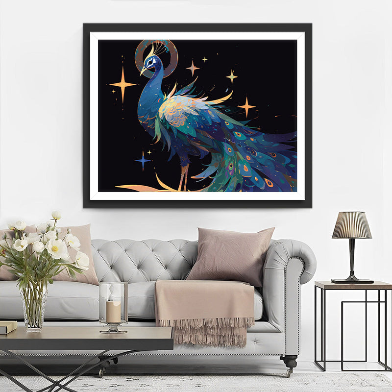 Pfau und Sterne Diamond Painting