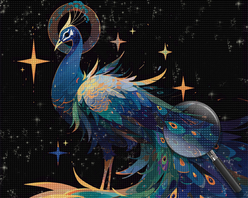 Pfau und Sterne Diamond Painting