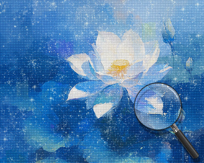 Weißes Lotus Diamond Painting