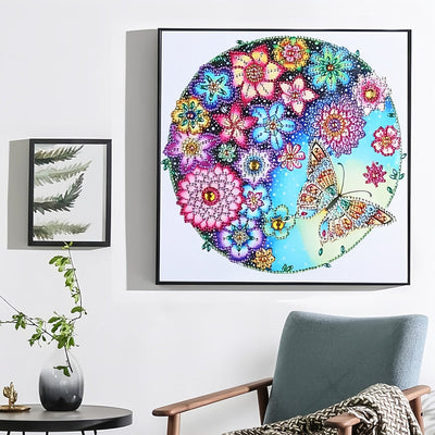 Blumen und Schmetterlinge Sonderform Diamond Painting