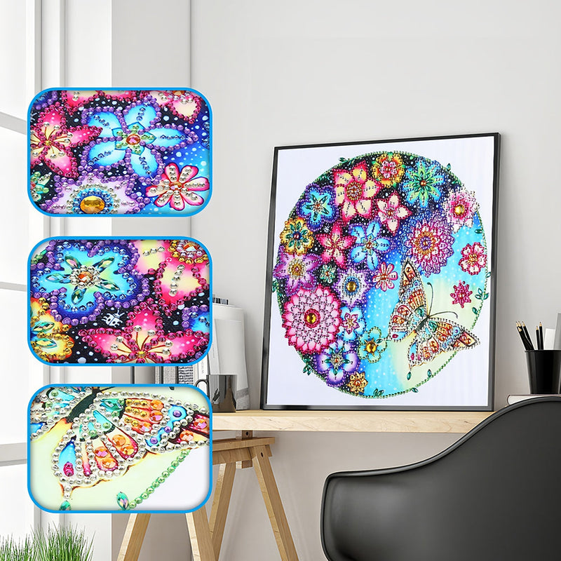 Blumen und Schmetterlinge Sonderform Diamond Painting