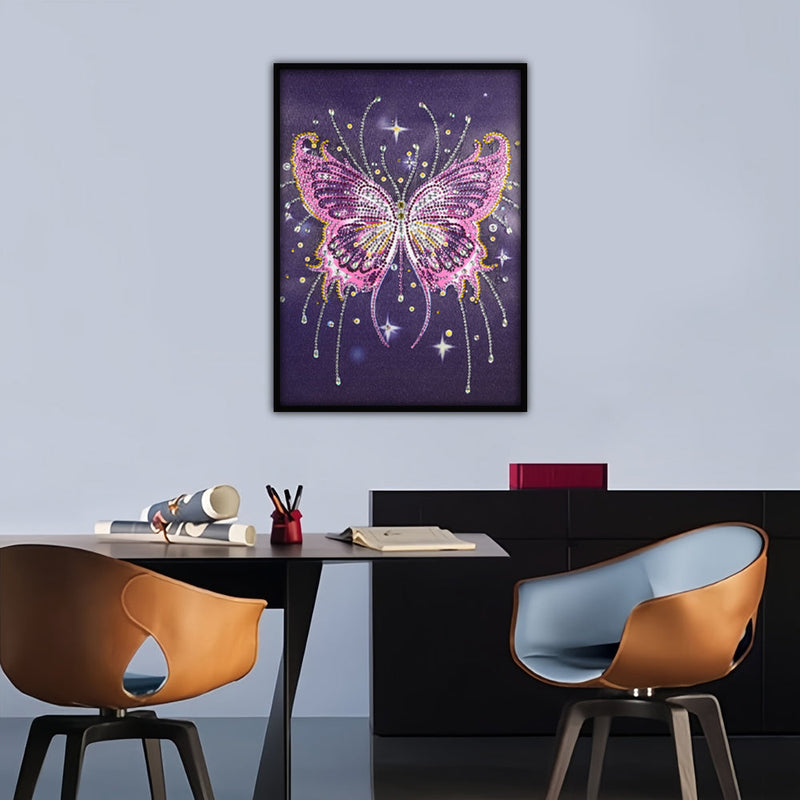 Rosa und Lila Schmetterling Sonderform Diamond Painting