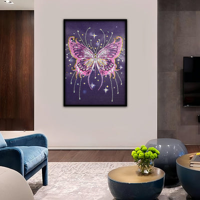 Rosa und Lila Schmetterling Sonderform Diamond Painting