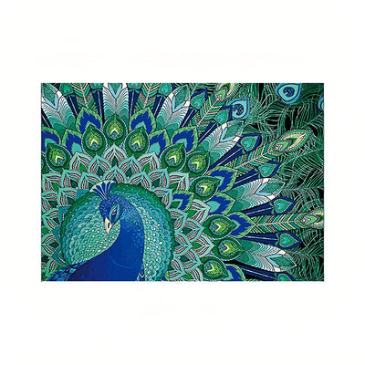 Grüner Pfau Sonderform Diamond Painting