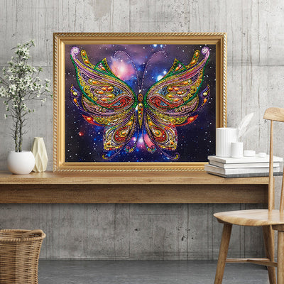 Wunderschöner Bunter Schmetterling Sonderform Diamond Painting