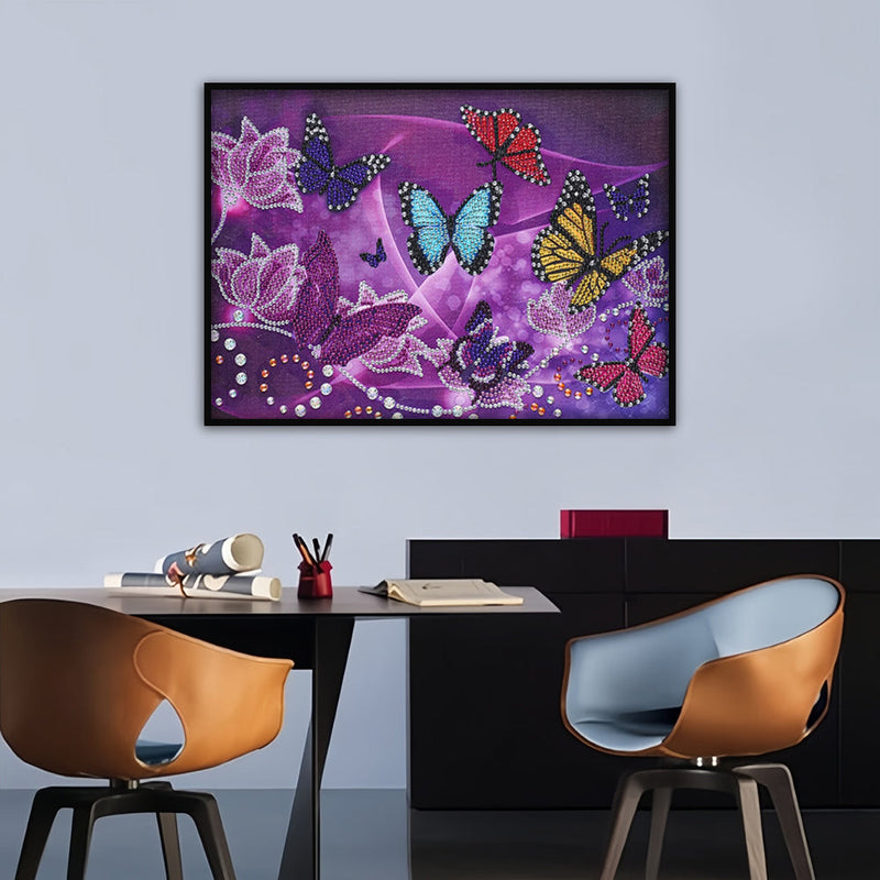 Fantasie Bunte Schmetterlinge Sonderform Diamond Painting