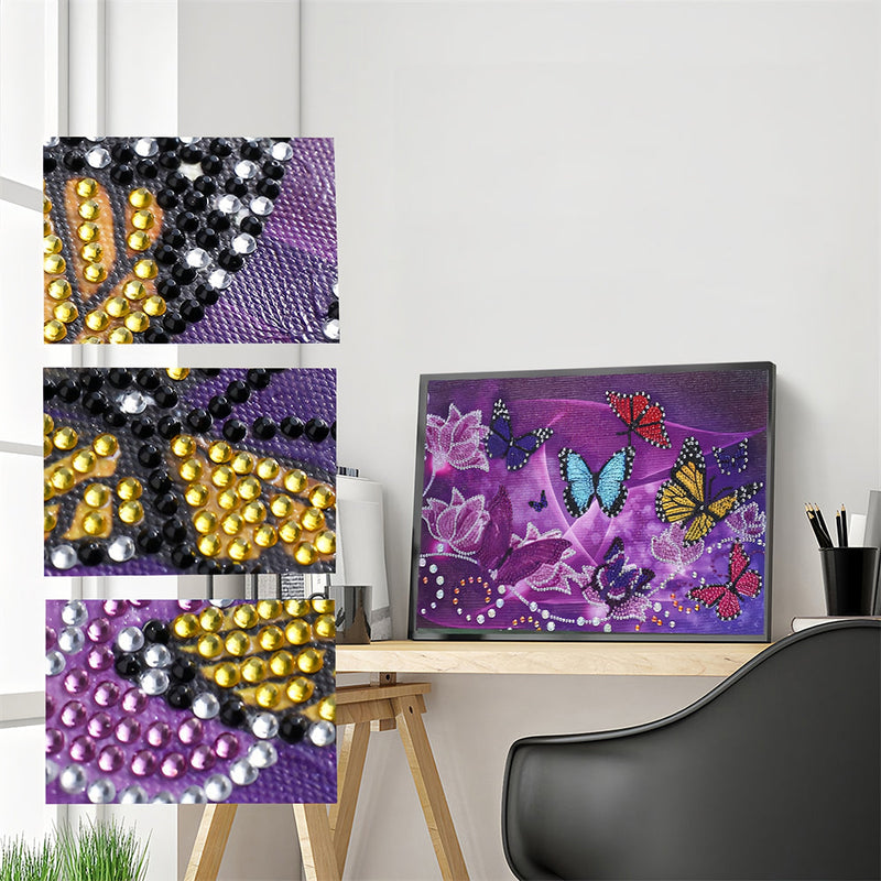 Fantasie Bunte Schmetterlinge Sonderform Diamond Painting