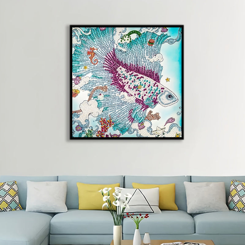 Grüner Guppy Sonderform Diamond Painting