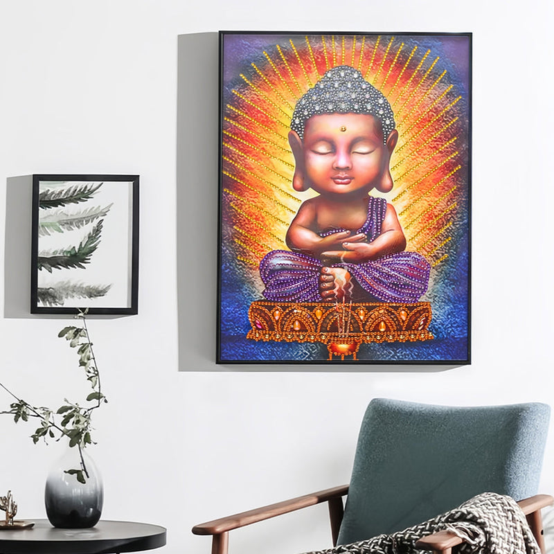 Glühende Buddha Statue Sonderform Diamond Painting