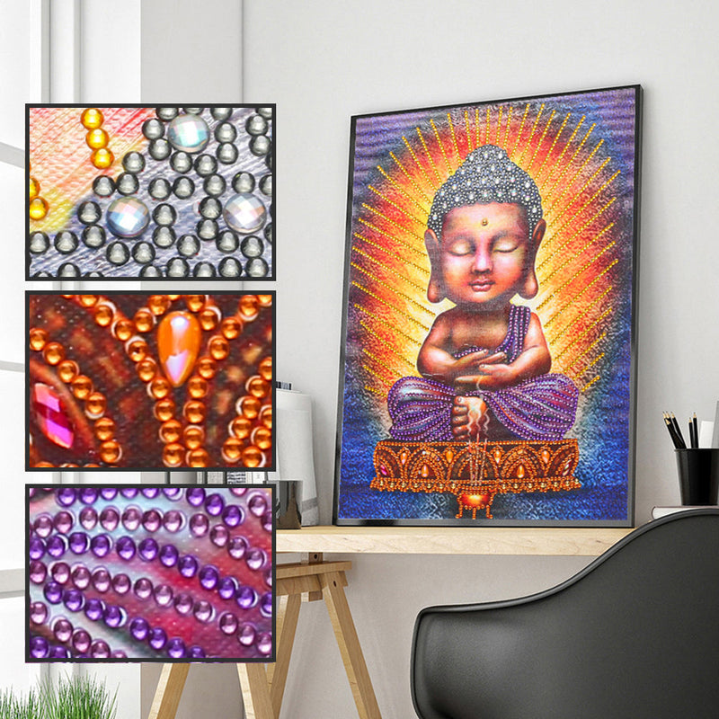 Glühende Buddha Statue Sonderform Diamond Painting