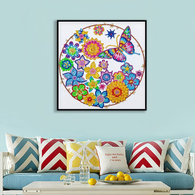 Bunte Schmetterling Girlande Sonderform Diamond Painting