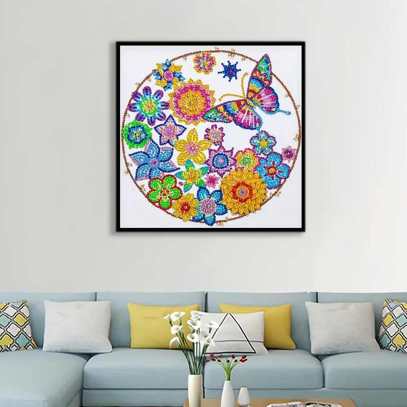 Bunte Schmetterling Girlande Sonderform Diamond Painting