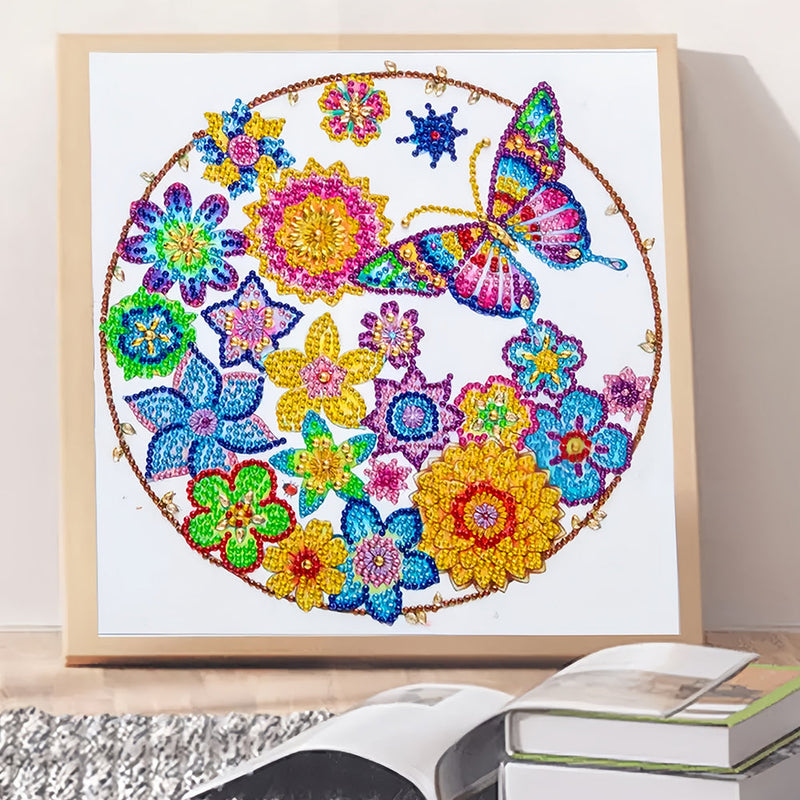 Bunte Schmetterling Girlande Sonderform Diamond Painting