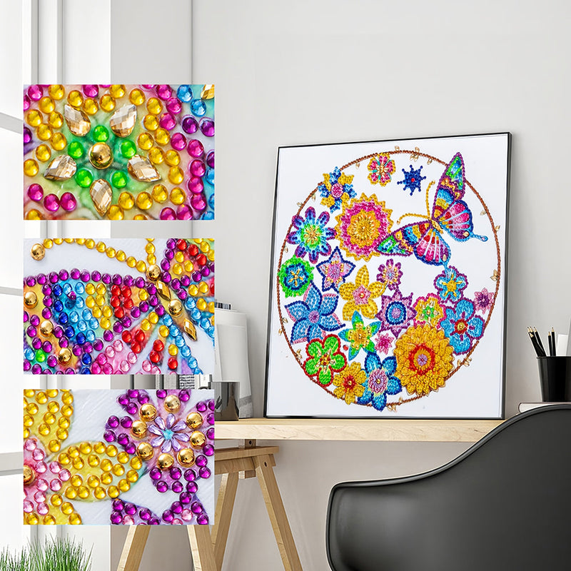 Bunte Schmetterling Girlande Sonderform Diamond Painting