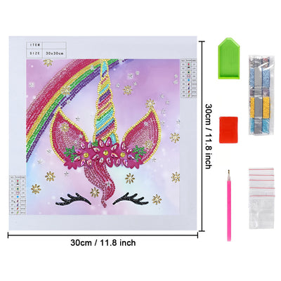 Regenbogen Einhorn Sonderform Diamond Painting