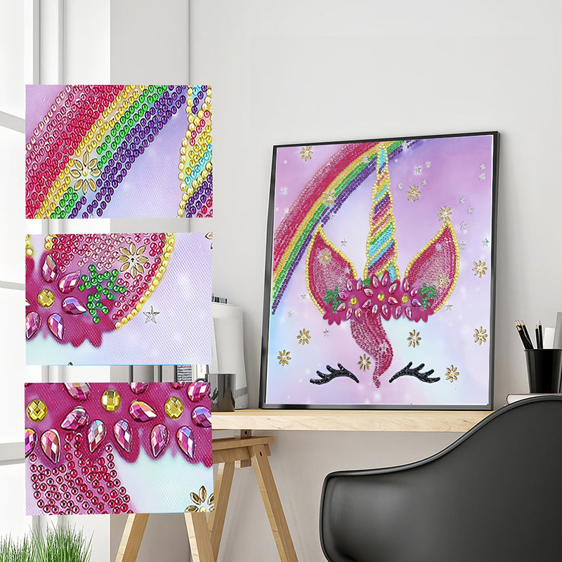 Regenbogen Einhorn Sonderform Diamond Painting