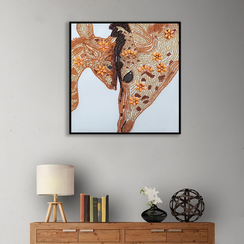 Warme Giraffe Mutter und Kind Sonderform Diamond Painting