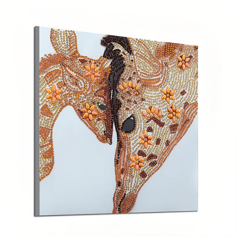 Warme Giraffe Mutter und Kind Sonderform Diamond Painting